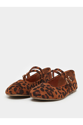 Styli Animal Print Dual Buckle Strap Mary Jane Shoes