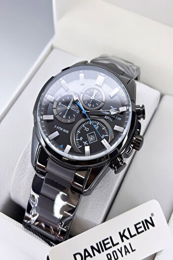 Daniel Klein Men's Wristwatch and Bracelet - Steel Cord