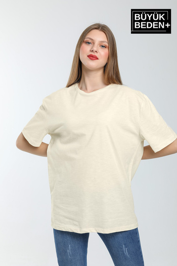 Superlife Women's Plus Size Crew Neck T-Shirt Spr25Btsk10