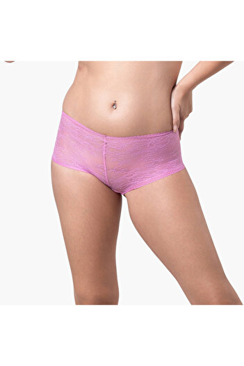 Aadaraya Aadaraya Lace Textured Brief with Elasticated Waistband