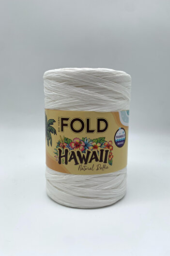 BD fold yarn Λευκό 501 Hawaii Μαλακή Εγχώρια Ράφια 100 Γρ 160 Μτ