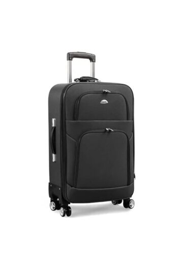 OEM Troler Easy trip 4 roti double 360 ​​grade inchidere cifru negru 68 cm