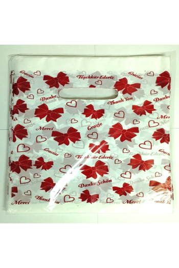 KENT Small Red Bow Printed Handbag 20 X 30 cm 100 Pcs