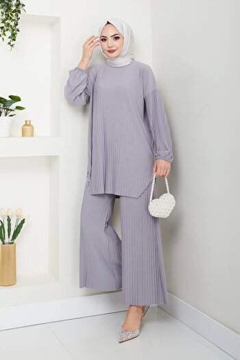 Moda MSK Gray Sandy Pleated Trousers Double Suit