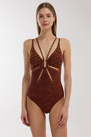 AYYILDIZ 5147 Brown Swimsuit