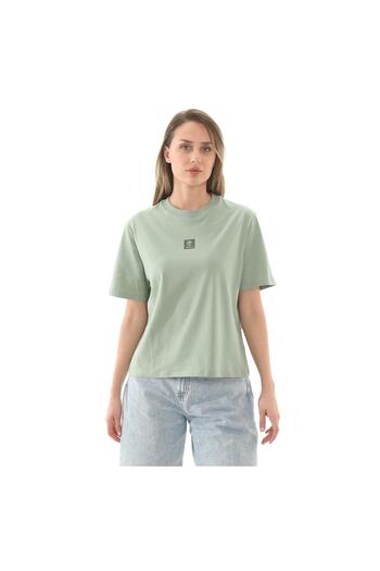 Timberland Green Green Stack Logo Brief Tee Women's T-Shirt