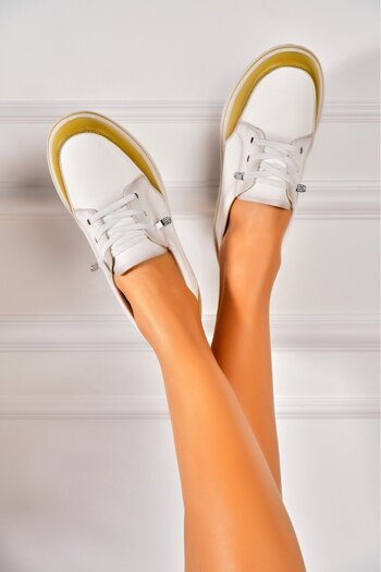 Joana Women's casual shoes Yellow made of ecological leather Kamilya