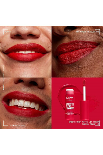 NYX Professional Makeup Ruj de Buze Lichid Mat, NYX Professional Makeup, Smooth Whip Matte, 13 Cherry Creme, 4 ml
