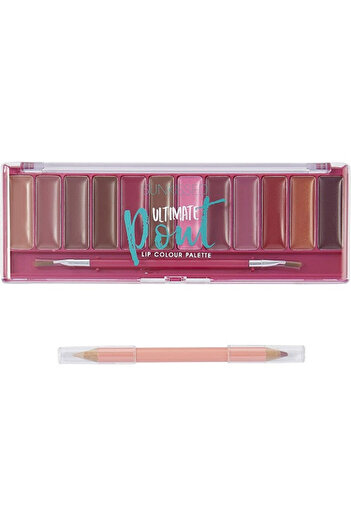 Sunkissed Lip makeup palette, Sunkissed, Ultimate Pout, 12 lipsticks, pencil and application brush