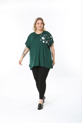 tıgersıze Women's Large Size Oversize Model Patterned Soft Fabric Viscos Bluz