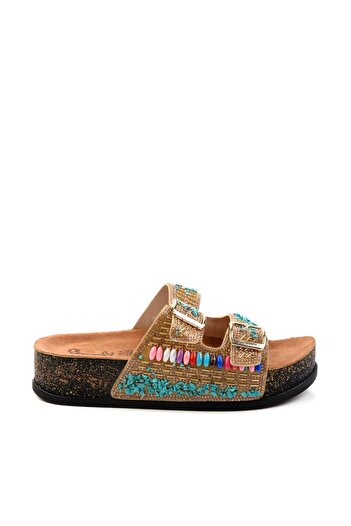 Bambi Gold Women's Slippers K 04133804187