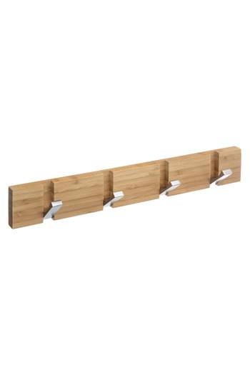 5FIVE 5 Five 4-Hook Bamboo Hanging Rack (6 x 2 x 40 cm, Natural)