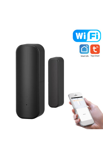 Choice1 black WiFi Door Open Closed Detectors Tuya Window Sensor with App Notification Alert Contact Sensor