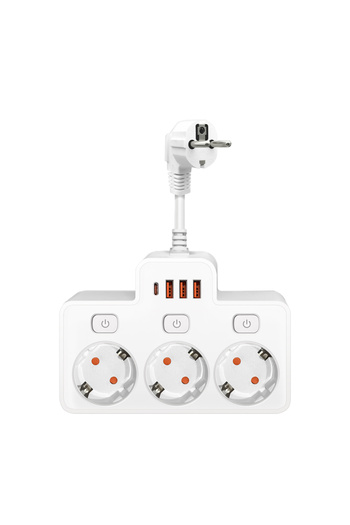 Choice EU Plug WHITE EU AC Plug Power Strip Wall Mounted Independent Switch Multitap Socket Network Filter