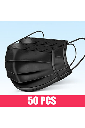 Choice 50PCS-Black 10/50/100/200PCS Disposable Mask Earloop Pink Bule Black White Mouth Masks 3 Layers Melt