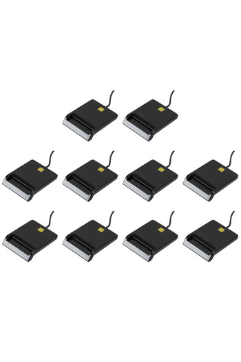 ALLOYSEED 10 قطع قارئ بطاقات ذكية USB عملية مستقرة وبساطة موثوقة لبطاقة DNIE ATM CAC IC ID SIM Cl