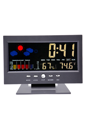 Choice B Multifunction Digital Weather Station Thermometer Hygrometer Colorful Temperature Humidity Clock .