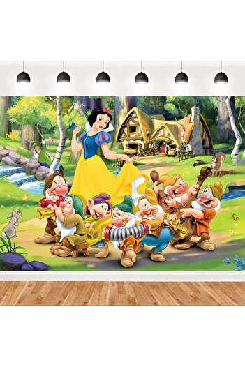 Miniso 180x110cm Snow White Snow White Princess Background Happy Birthday Party Princess Backdrop Banner fo
