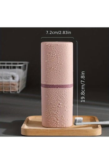 Choice1 Pink Portable Travel Mouthwash Cup Scandinavian Style Simple Toothbrush Set Storage Box Large Capaci