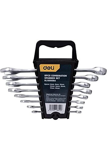 Deli - SET OF 8 MIXED WRENCHES 6-8 - 10-12 - 14-15 - 17 AND 19 mm