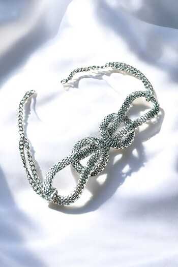 PETEK AKSESUAR Knot Choker Chain Necklace