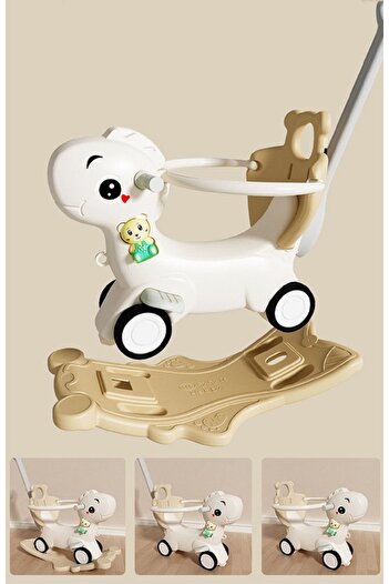 FULLJOY Rocking Toy with Backrest for Toddlers with Detachable Balance Board and Music 3*1, 68*39*72 cm