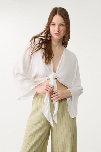 Stradivarius Flowing blouse with knot detail