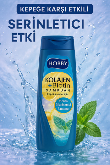 Hobby Shampoo for Dandruff Hair Collagen Menthol & Panthenol 480 ml