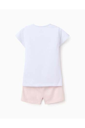 Ziddy Cotton Pyjama for Girls 'Hearts', White/Pink