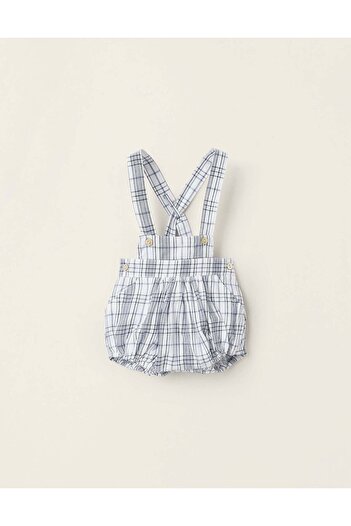 Ziddy Checkered Jumpsuit for Newborns 'You&Me', White/Blue