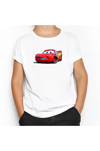 Z zepplin Lightning Mcqueen Cars White Kids T-Shirt