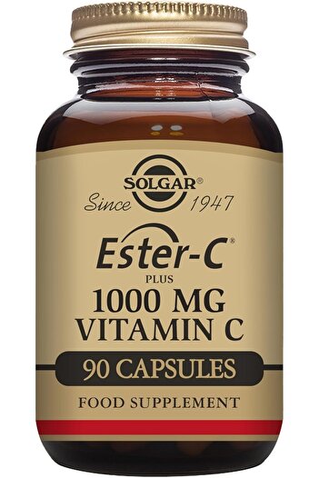 Solgar Ester-C Plus 1000 mg | 90 Capsules | pH Neutral, Non-Acidic Vitamin C with Rose Hips | 24-Hou