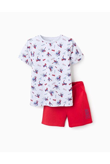 Ziddy Cotton Pyjama for Boys 'Spider-Man', Grey/Red