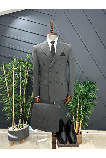 BT BABA TERZİ Kruvaze Double Pocket Slim Fit Suit