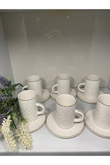 Vitale Porcelain Set of 6 Double Coffee Cups