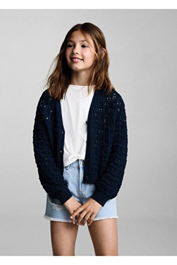 MANGO Kids Embroidered Knitwear Cardigan