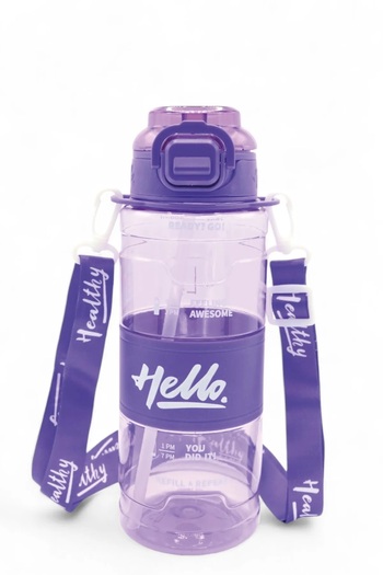 froyalife Quality Hello Straw Bottle - Daily Sports Water Bottle - School Children's Water Bottle with Colorful Neck Strap 800 ml