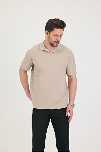 Tarz Cool Men's Polo Neck T-Shirt 100% Cotton Jacquard Pique Knit
