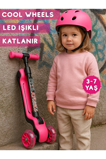 Scooter Cool Wheels Katlanabilir Led Işıklı 3 Tekerlekli Scooter | Cool Wheels Cortix 3-7 Yaş