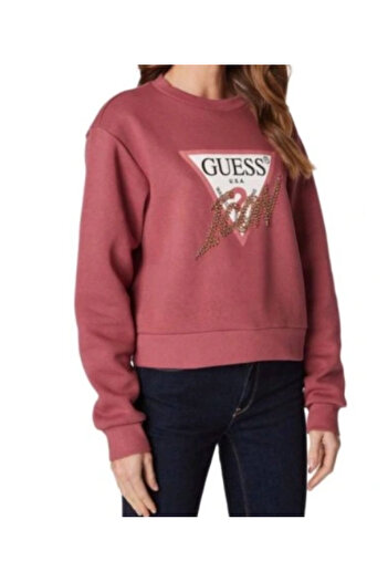 Guess CN ICON SWEATSHIRT women's sweatshirt red