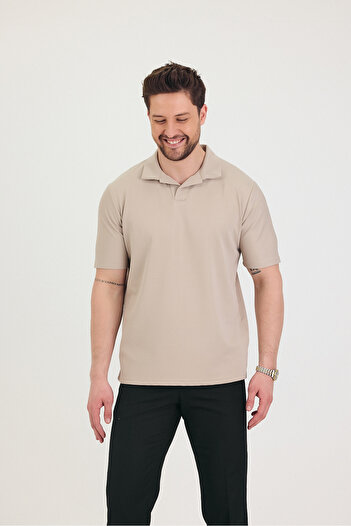 Tarz Cool Men's Polo Neck T-Shirt 100% Cotton Jacquard Pique Knit