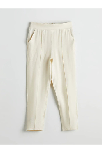 LC Waikiki LCWAIKIKI Classic Ekru Beli Lastikli Modal Karışımlı Kadın Pantolon