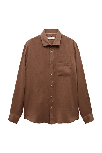 MANGO Woman Brown Men's Shirt 67045982