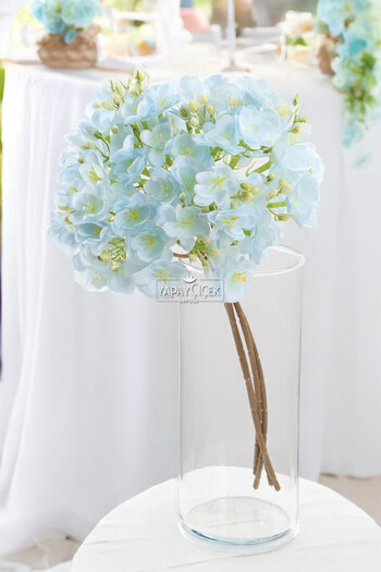 Yapay Çiçek Deposu Buchet de flori de iasomie cu garnitură de lux 4 ramuri 40 cm albastru