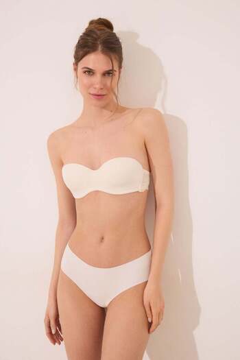 Women'secret Brazilian wide panty in microfibre and cream lace