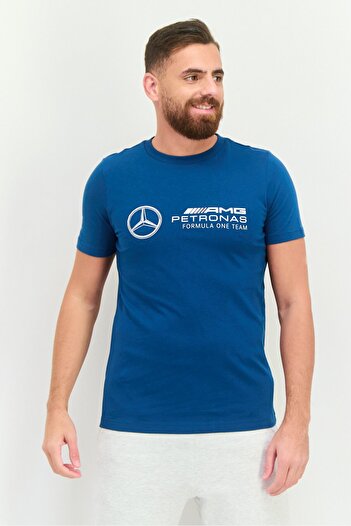 Puma Men AMG Petronas Sportswear Fit Short Sleeves Outdoor T-shirt, Teal Blue