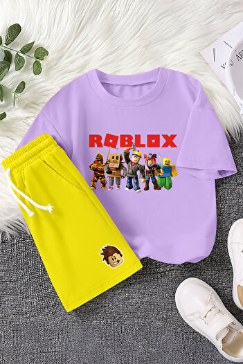MYADA Premium Fun Roblox Printed Colorful 2-Piece Children's Set 23407