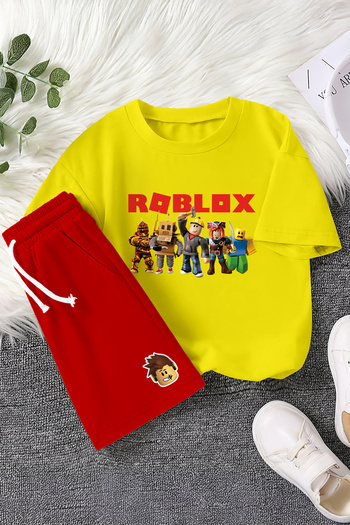 MYADA Premium Fun Roblox Printed Colorful 2-Piece Children's Set 23407