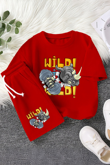 MYADA New Season Wild Rhino Printed 2-Piece Children's Set
