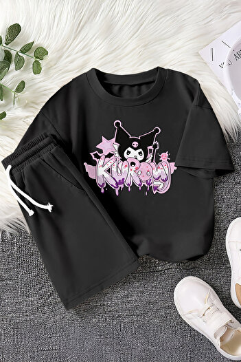 MYADA Premium Graffiti Written Baby Kuromi Colorful 2-Piece Children's Set 23408